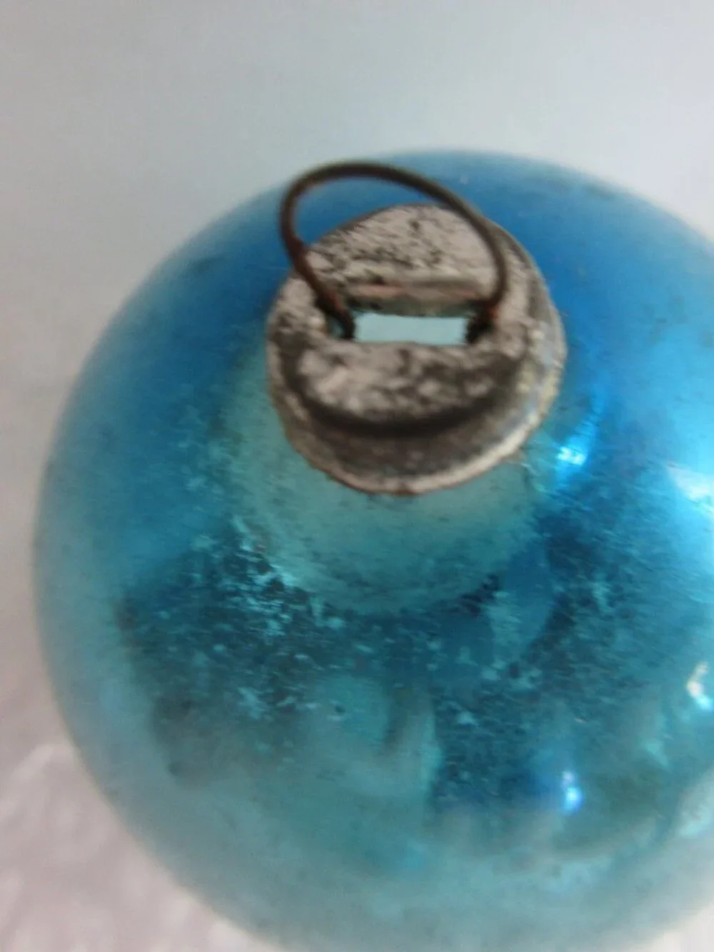 Blue Aqua Glass Christmas Ornaments Lot of 8 Vintage Poland, Shiny Brite, Japan